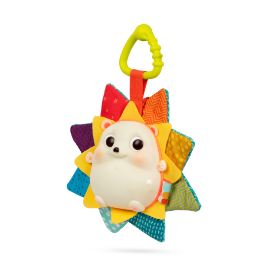Závěsná hračka v podobě ježka zaujme dítě výraznými kontrastními barvami, magickými melodiemi a barevnými světýlky.