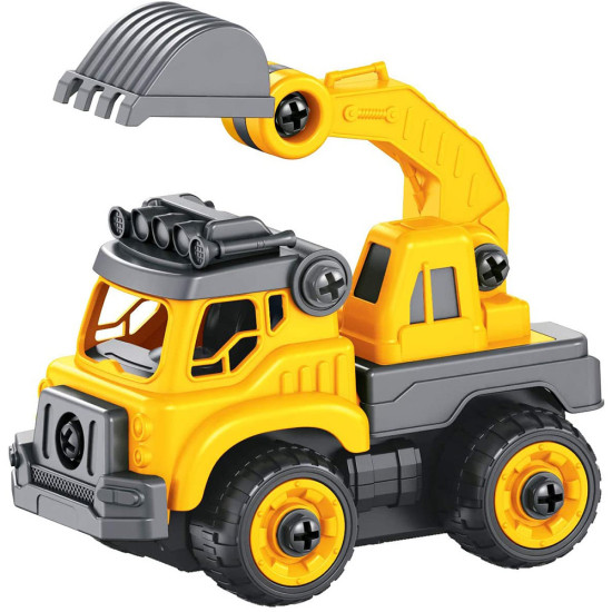 Stavebnice stavebních strojů (2 varianty: bagr a nákladní automobil) na dálkové ovládání, které si dítě sestaví samo. 
