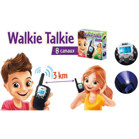 Dětské vysílačky Buki Walkie Talkie jsou kvalitní hračky s vlastnostmi reálných vysílaček pro dospělé. 