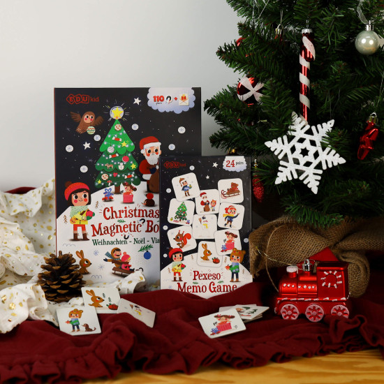 Vánoční set pro milovníky Vánoc - Magnetická kniha Vánoce a Pexeso Vánoce