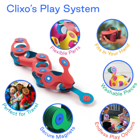 Kreativní magnetická stavebnice pro děti Clixo 18 ks
