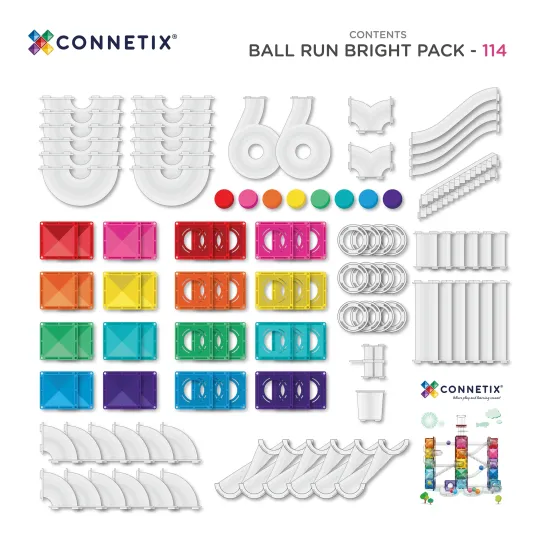 Magnetická stavebnice Ball Run Bright Pack 114 dílů