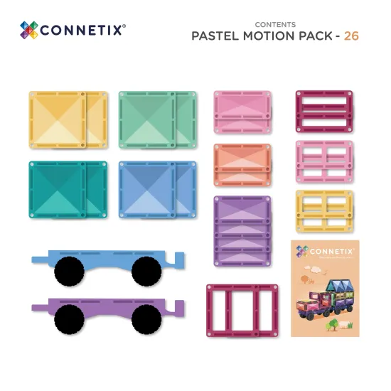 Connetix Magnetická stavebnice Pastel Motion Pack 26 dílů