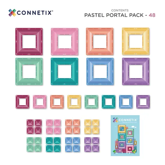 Connetix Magnetická stavebnice Pastel Portal Pack 48 dílů Connetix Magnetická stavebnice Pastel Portal Pack 48 dílů