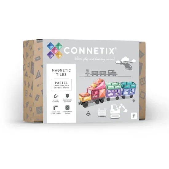 Magnetická stavebnice Pastel Transport Pack 50 dílů