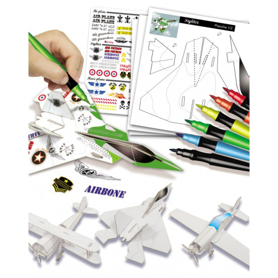 Kreativní sada pro děti Papírové 3D modely Letadla Crea Lign