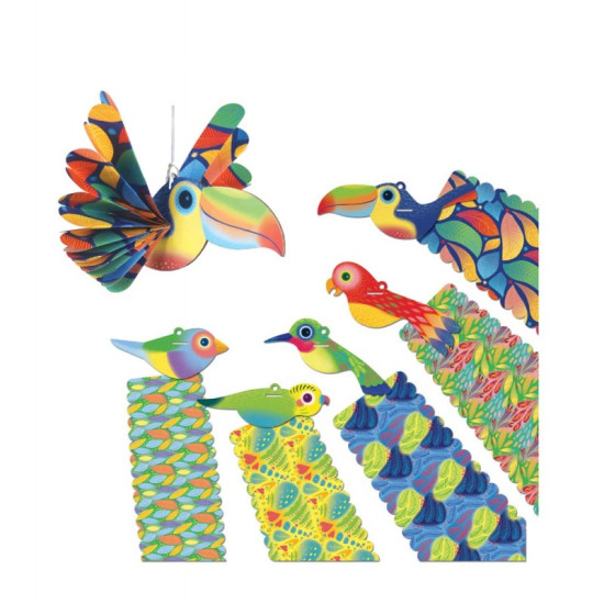 Kreativní sada pro děti Tvoření z papíru Exotičtí ptáci Crea Lign