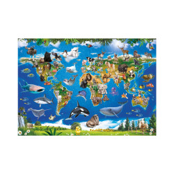 Puzzle Mapa zvířat 100 XL dílků