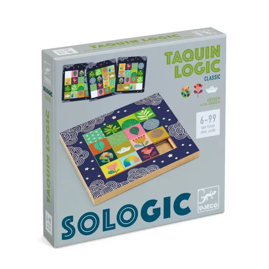 SOLOGIC Hlavolam Taquin Logic značky Djeco – 15dílné dřevěné posuvné puzzle pro rozvoj logiky a soustředění.