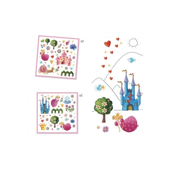 Samolepky Princezny 160 ks DJeco