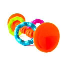 Chrastítko pipSquiz Loops oranžové 15 cm