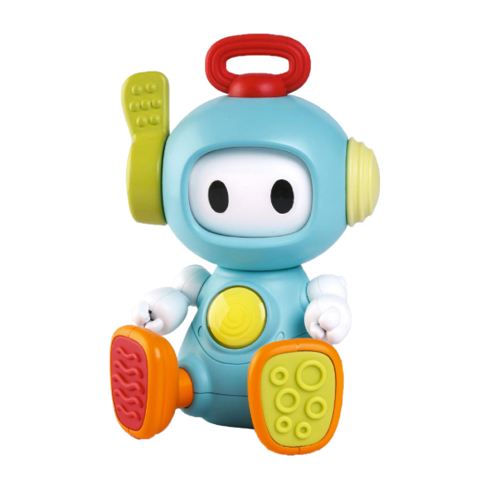 Roztomilý robot pro nejmenší nabízí čtyři různé výrazy obličeje, dvě veselé melodie a 16 světelných a zvukových efektů. 
