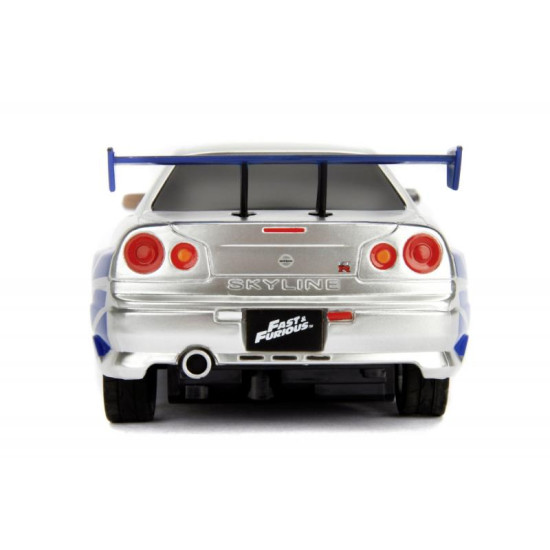 RC Nissan Skyline GTR na dálkové ovládání ve stříbrno-modrém provedení