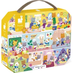 Puzzle v kufříku Můj den Kočky 24 ks