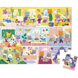 Puzzle v kufříku Můj den Kočky 24 ks