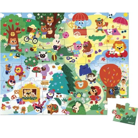 Puzzle v kufříku Čtyři roční období 36 ks