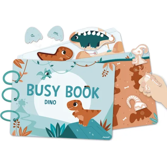 Interaktivní kniha s aktivitami Busy Book Dino