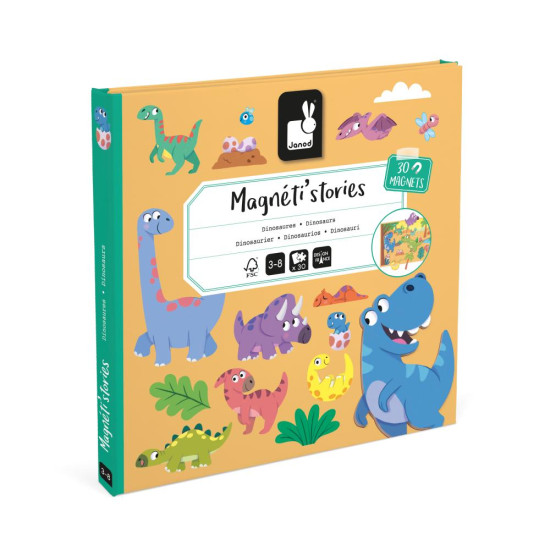 Magnetická kniha pro děti s dinosaury od Janod.
