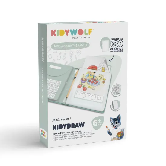 Podsvícený kreslicí tablet Kidywolf Kidydraw Pad Food around the world