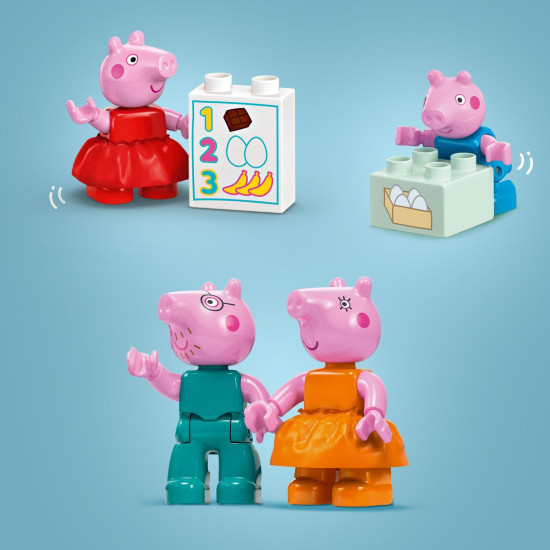 Peppa Pig a rodina v LEGO® DUPLO® supermarketu - nákupní dobrodružství s autíčkem a kolečkem