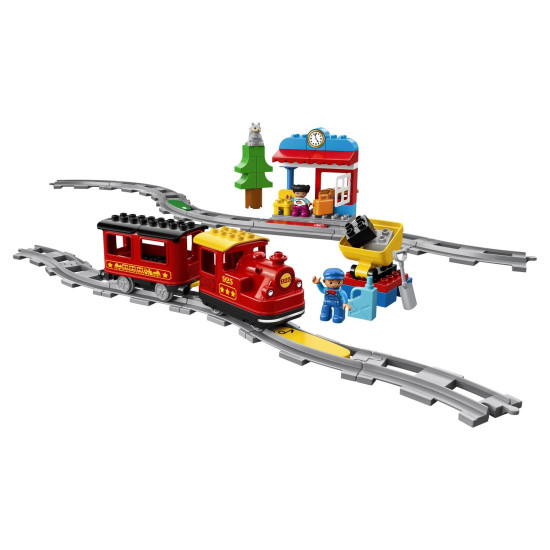 LEGO DUPLO Parní vlak: Vláček s Push and Go motorem a interaktivními akčními kostkami.