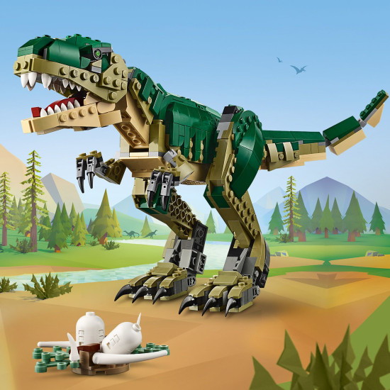 LEGO® Creator 3 v 1 modely: T-Rex, Triceratops a Pterodaktyl v akci – dokonalá stavebnice pro milovníky dinosaurů.