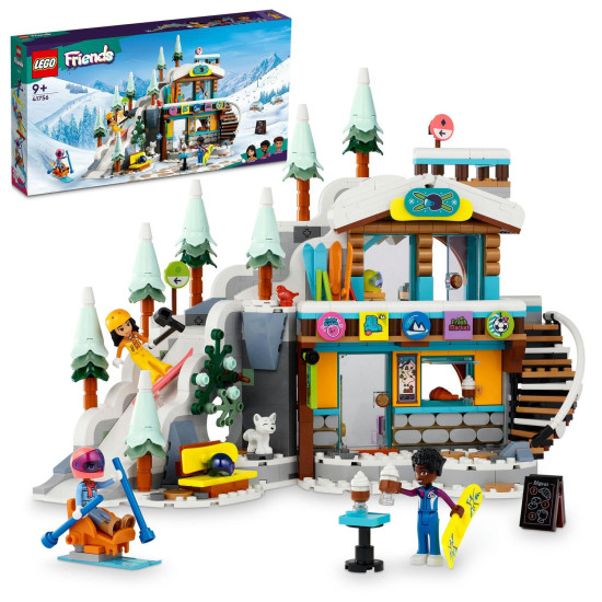 Lyžařský resort LEGO® Friends – zasněžený svah, kavárna s horkou čokoládou, snowboardy, lyže a tajná jeskyně