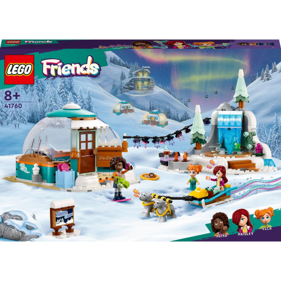 Zimní dobrodružství v iglú LEGO® Friends – iglú s otevřetelnou kupolí, ohništěm, horkým bazénem a spřeženími