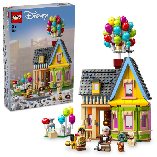 LEGO Disney Domeček z filmu Nahoru: Detailní model s balony, komínem a figurkami postav.