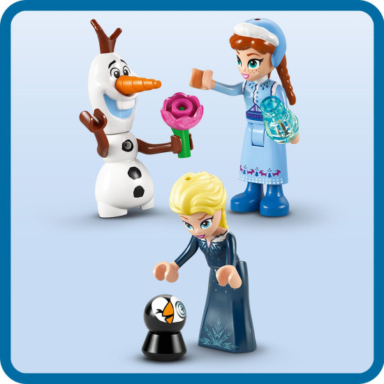 Stavebnice LEGO® Disney Frozen – kouzelný hrad s postavičkami a sáňkami pro kreativní zábavu dětí.