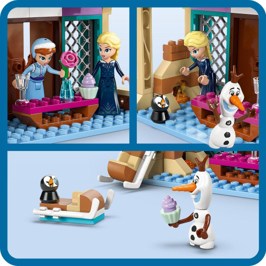 Stavebnice LEGO® Disney Frozen – kouzelný hrad s postavičkami a sáňkami pro kreativní zábavu dětí.