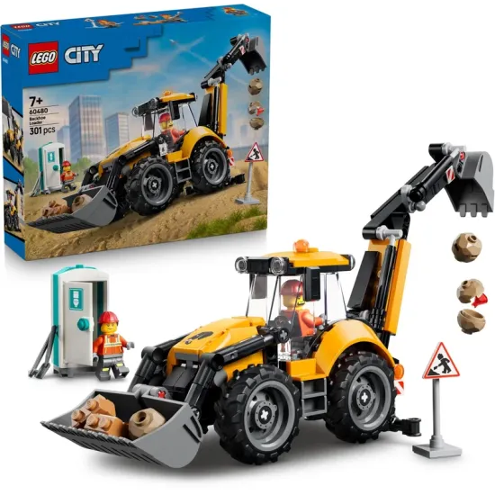 LEGO CITY 60480 Žlutý nakladač s rýpadlem