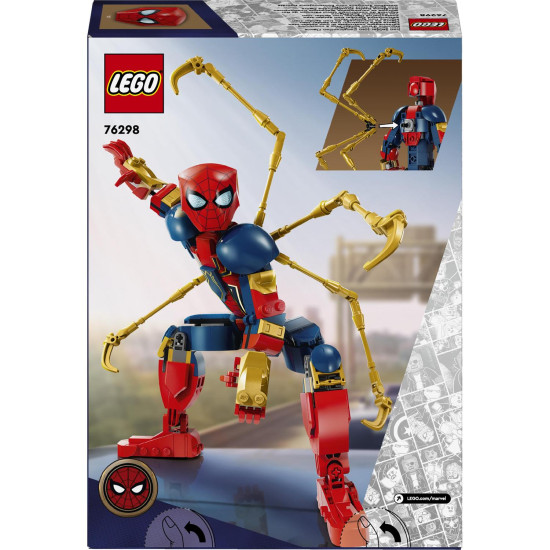 LEGO Iron Spider Man s robotickými pažemi, Pohyblivá figurka Iron Spider Man, LEGO Iron Spider Man akční pózy, Iron Spider Man s moderním brněním