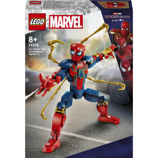 LEGO Iron Spider Man s robotickými pažemi, Pohyblivá figurka Iron Spider Man, LEGO Iron Spider Man akční pózy, Iron Spider Man s moderním brněním