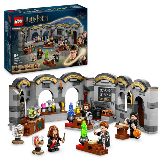 LEGO Hodina lektvarů, Bradavická učebna lektvarů LEGO, Profesor Severus Snape LEGO, Hermiona Grangerová LEGO, Pansy Parkinsonová LEGO, Seamus Finnigan LEGO, LEGO rokfortské portréty