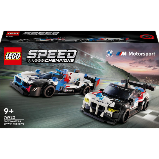 Toto dvojité balení LEGO Speed ​​Champions obsahuje autentické modely BMW M4 GT3 a M Hybrid V8, které si zamilují kluci, holky i dospělí sběratelé.