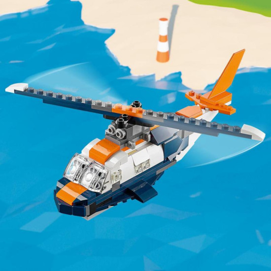 Zažijte vzrušující akci na obloze nebo ve vodě s LEGO Creator Nadzvukový tryskáč.