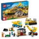 Děti se mohou stát každodenními stavbaři s touto stavebnicí LEGO City Vozidla ze stavby a demoliční koule.