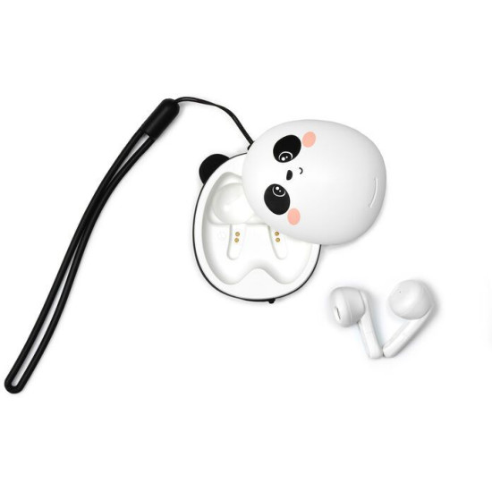 Bezdrátová sluchátka s motivem panda pro pohodlný poslech.