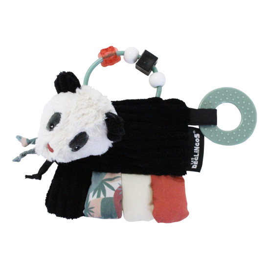 Senzorické a chrastítko Panda s chrastítkem a kousátkem