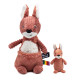 Červená plyšová hračka klokan maminka a miminko Déglingos