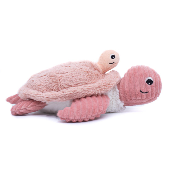 Růžová plyšová hračka Želva Maminka a miminko Déglingos