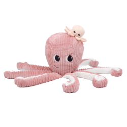 Plyšová chobotnice Maminka a miminko Růžová