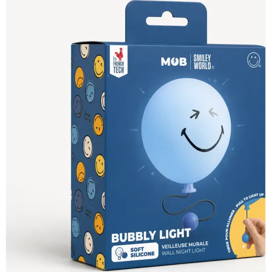 Dětské noční světlo MOB Bubbly Light Smiley World modrá