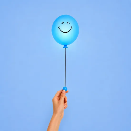 Dětské noční světlo MOB Bubbly Light Smiley World modrá