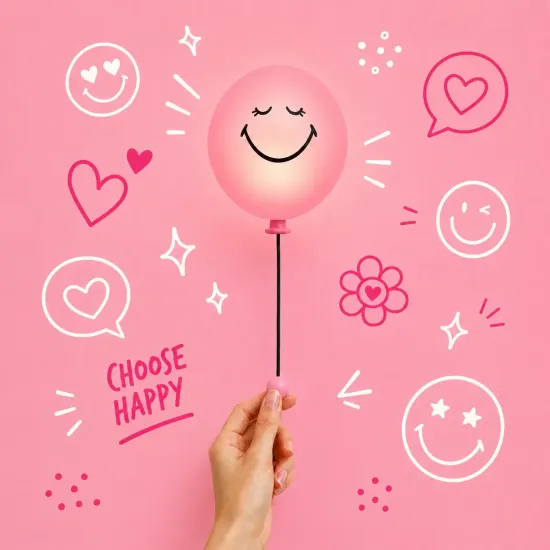 Dětské noční světlo MOB Bubbly Light Smiley World růžová