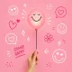 Dětské noční světlo MOB Bubbly Light Smiley World růžová