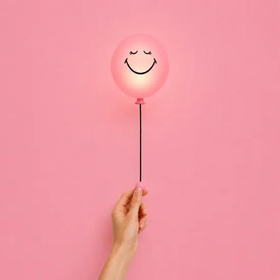 Dětské noční světlo MOB Bubbly Light Smiley World růžová