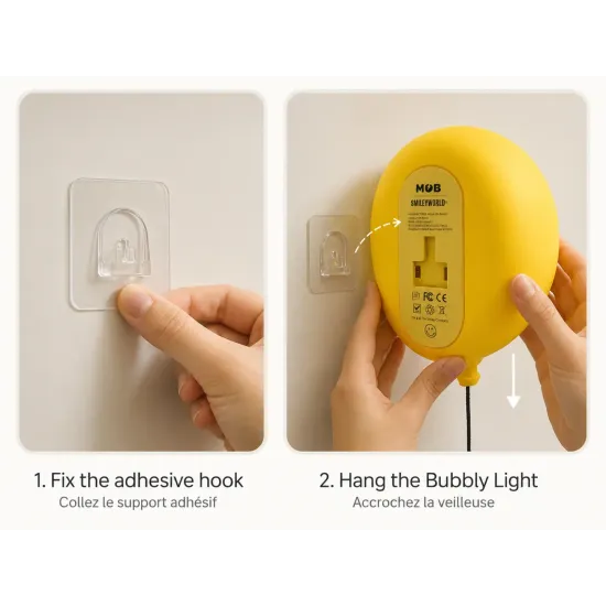 Dětské noční světlo MOB Bubbly Light Smiley World žlutá