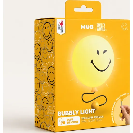 Dětské noční světlo MOB Bubbly Light Smiley World žlutá